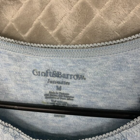 Croft & Barrow Womens Medium Pajama Light Blue Kitty Cat Long Sleeve - Picture 2 of 8